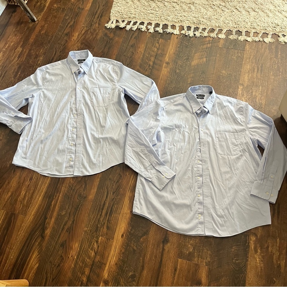 Lauren Ralph Lauren Button Up Shirt 17.5 XL Blue Collared Long Sleeve Casual LOT
